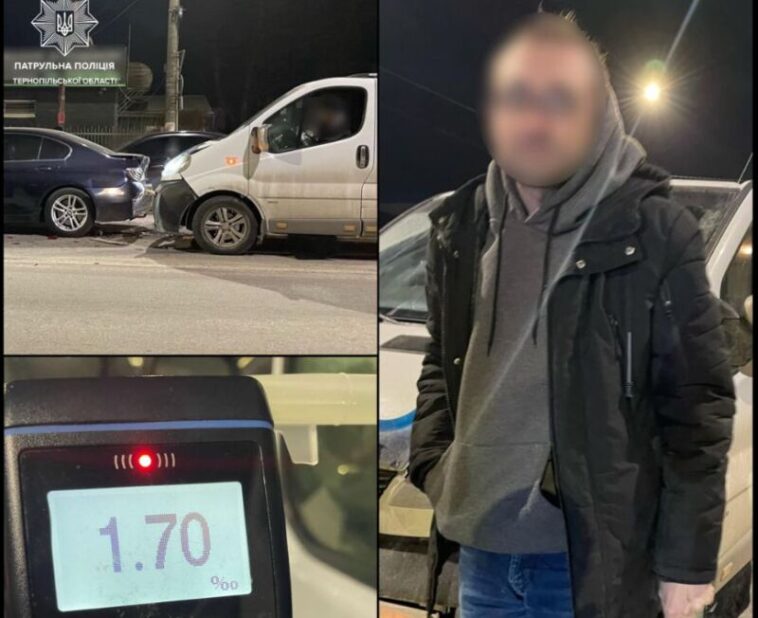 У Тернополі п’яний водій спричинив потрійну ДТП
