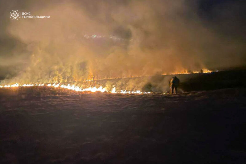 На Тернопільщині люди масово палять суху траву: за тиждень 117 пожеж (ФОТО)