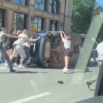 ДТП навпроти траурної колони в Тернополі: авто перекинулося
