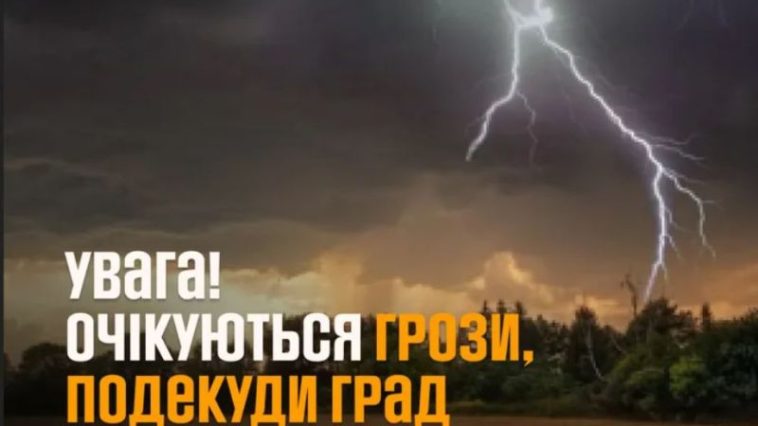 На Тернопільщині очікуються грози та град