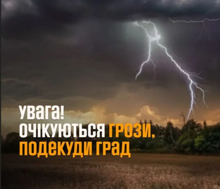 На Тернопільщині очікуються грози та град