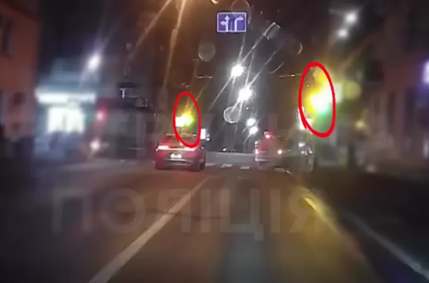 У Тернополі патрульні оштрафували водія, який проїхав перехрестя на жовте світло