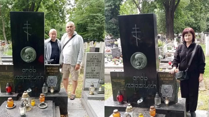 Делегація з Тернопільщини відновила зображення Богдана Лепкого на його могилі в Кракові